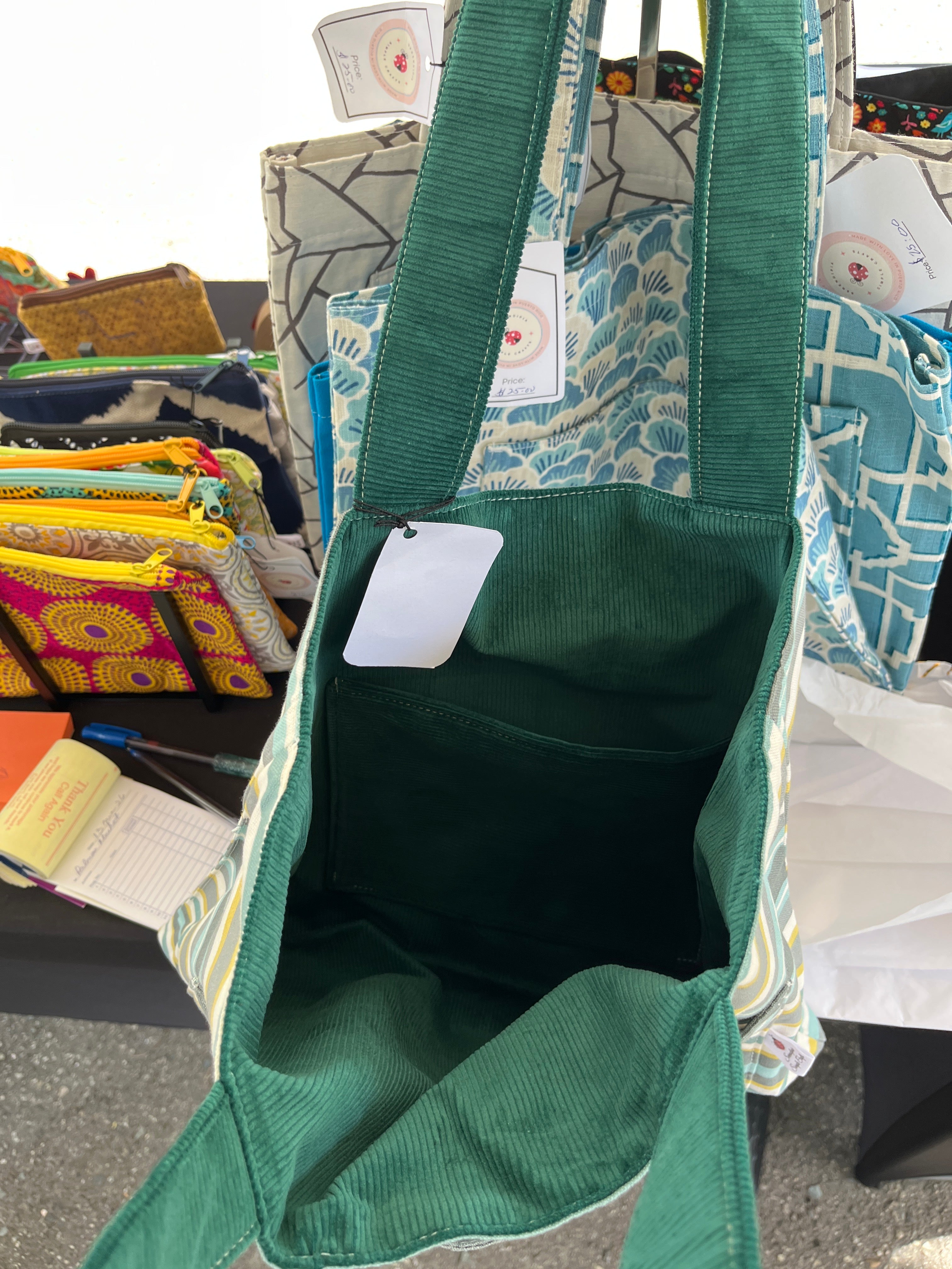 Corduroy and Stripes Tote Bag