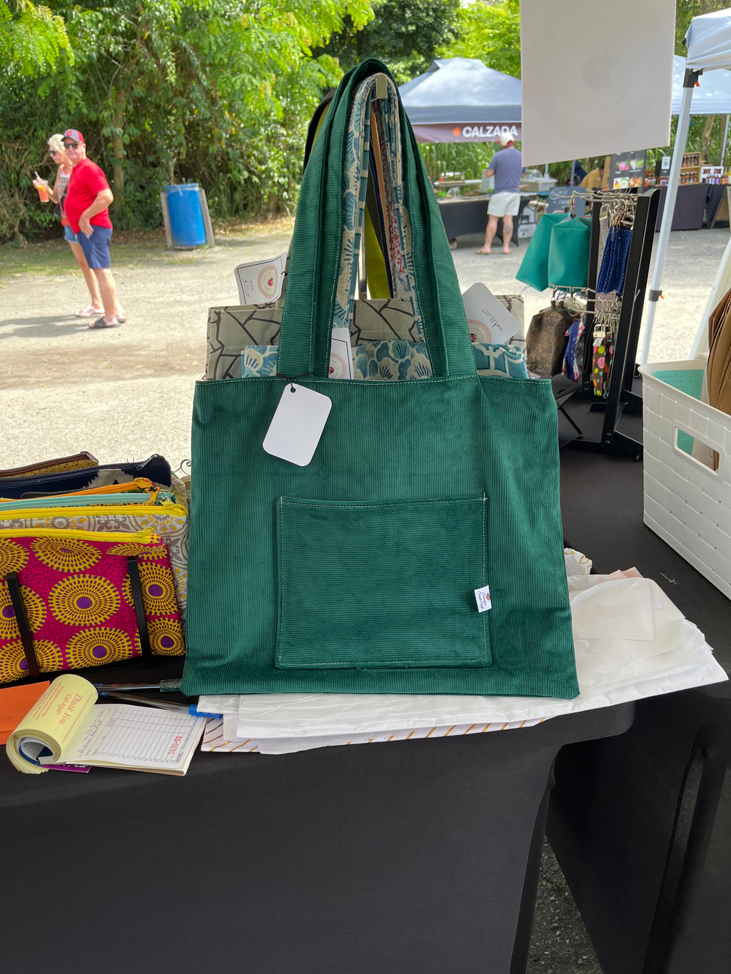 Corduroy and Stripes Tote Bag