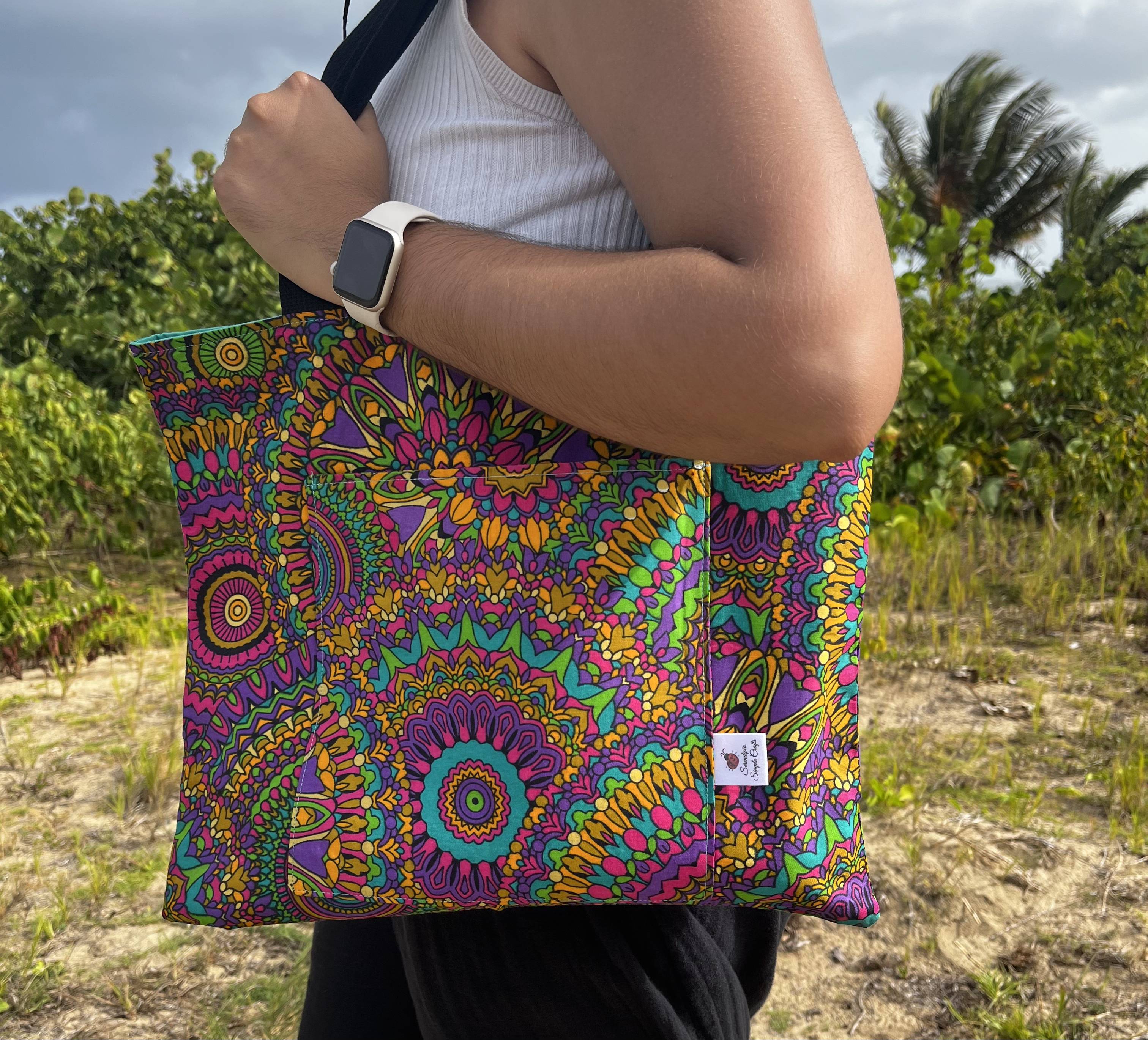 African Print Reversible Tote