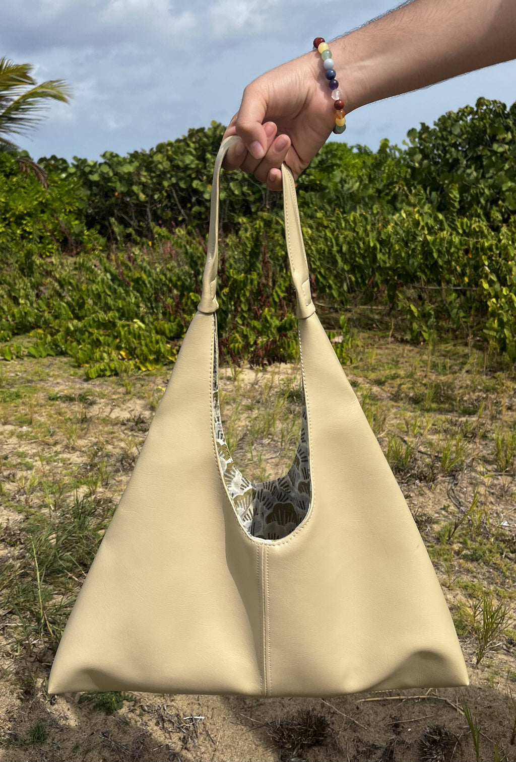 Vinyl Beige Bag