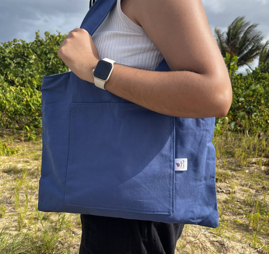 Blooming Teal Reversible Tote