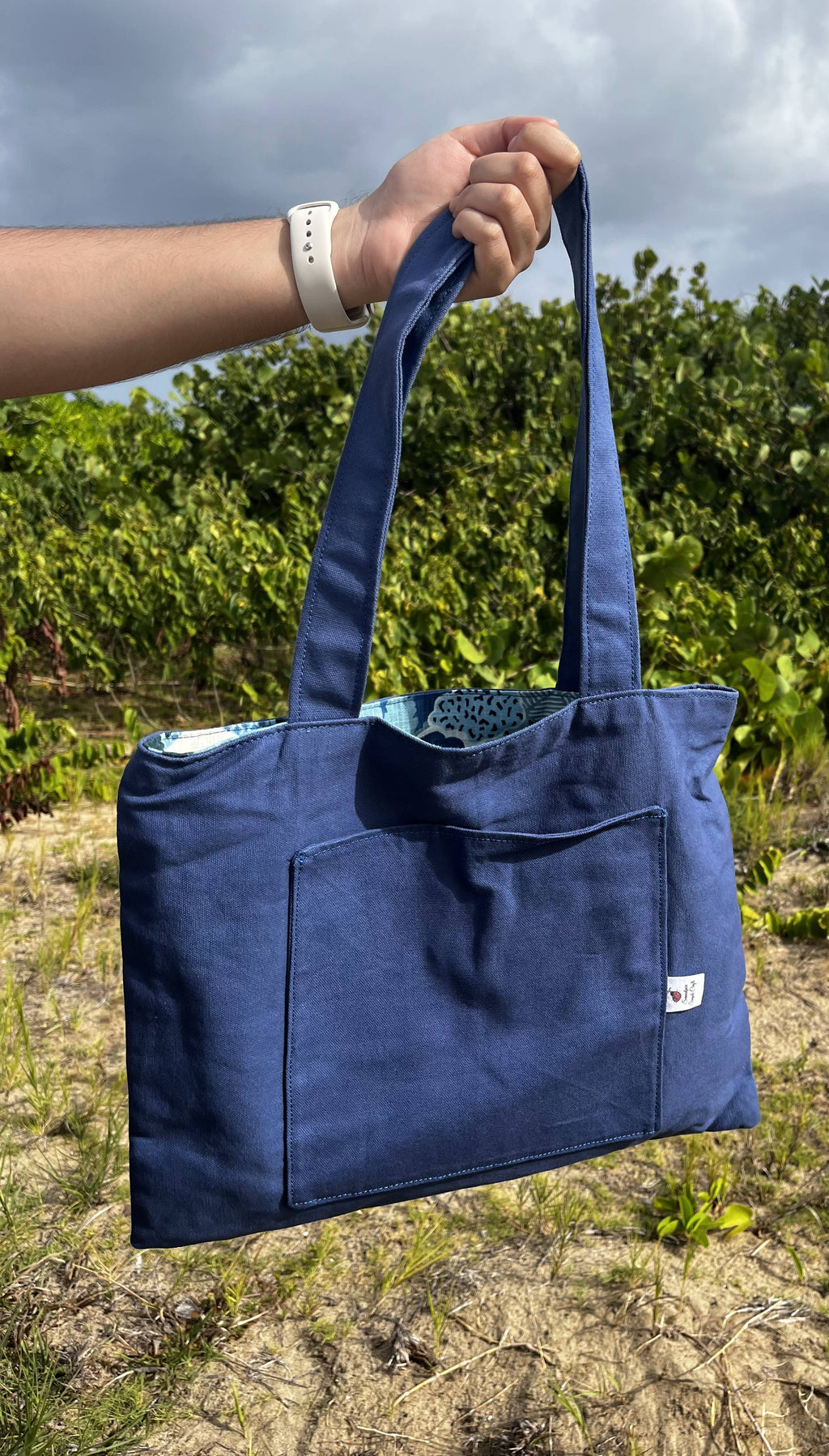 Blooming Teal Reversible Tote