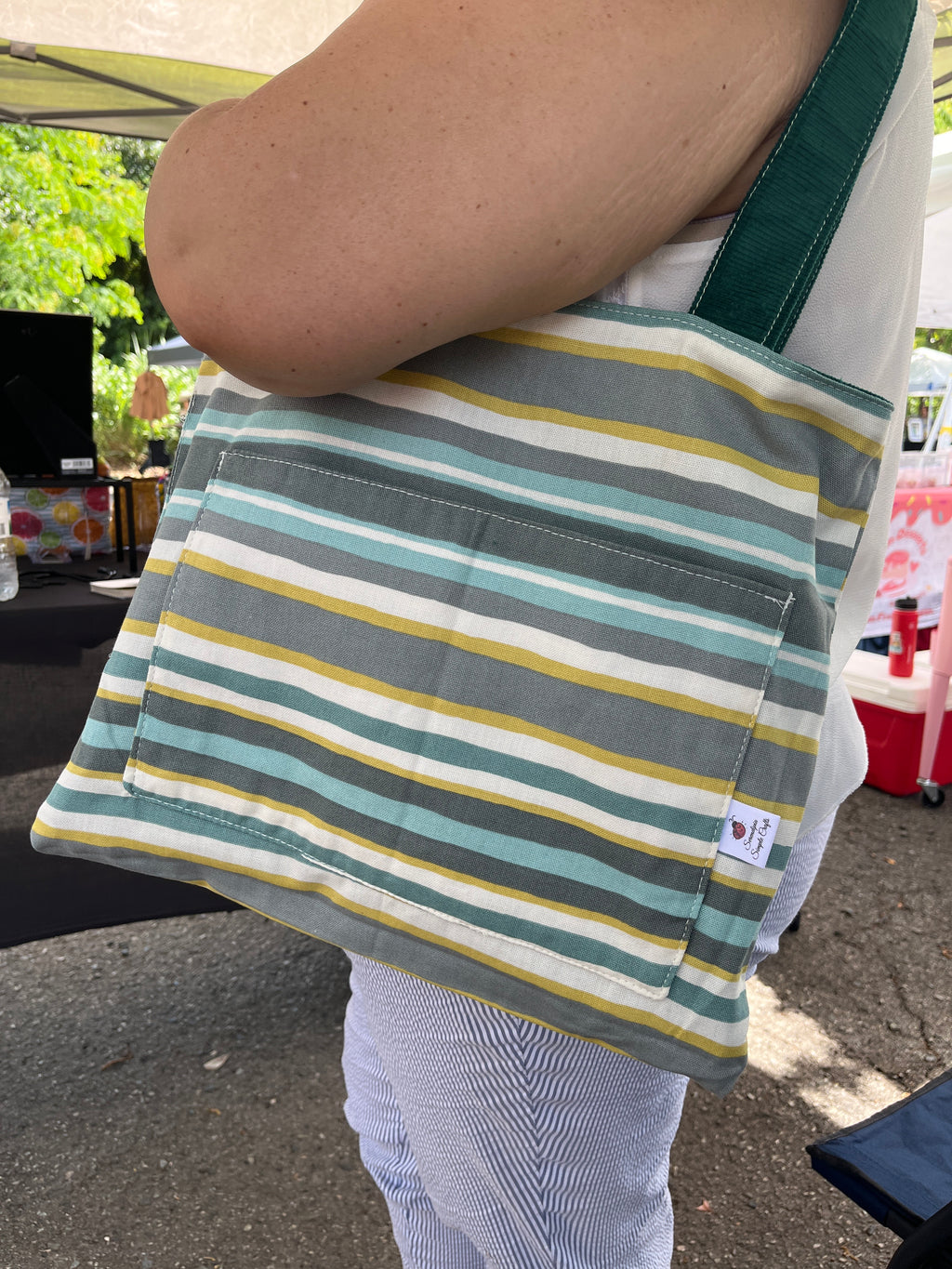 Corduroy and Stripes Tote Bag