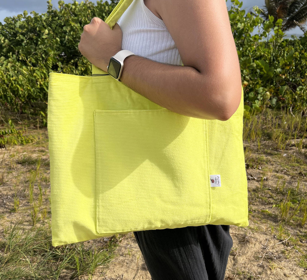 Citrus Squeeze Key Lime Corduroy Tote