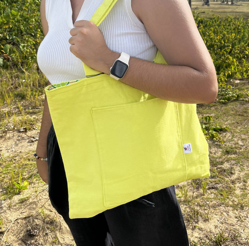 Citrus Squeeze Key Lime Corduroy Tote