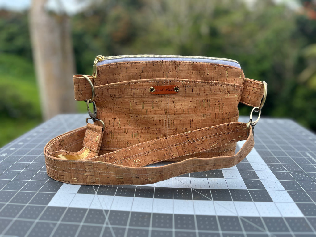 Faux Cork Crossbody Bag