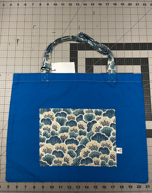 Blue Flower-print Tote Bag