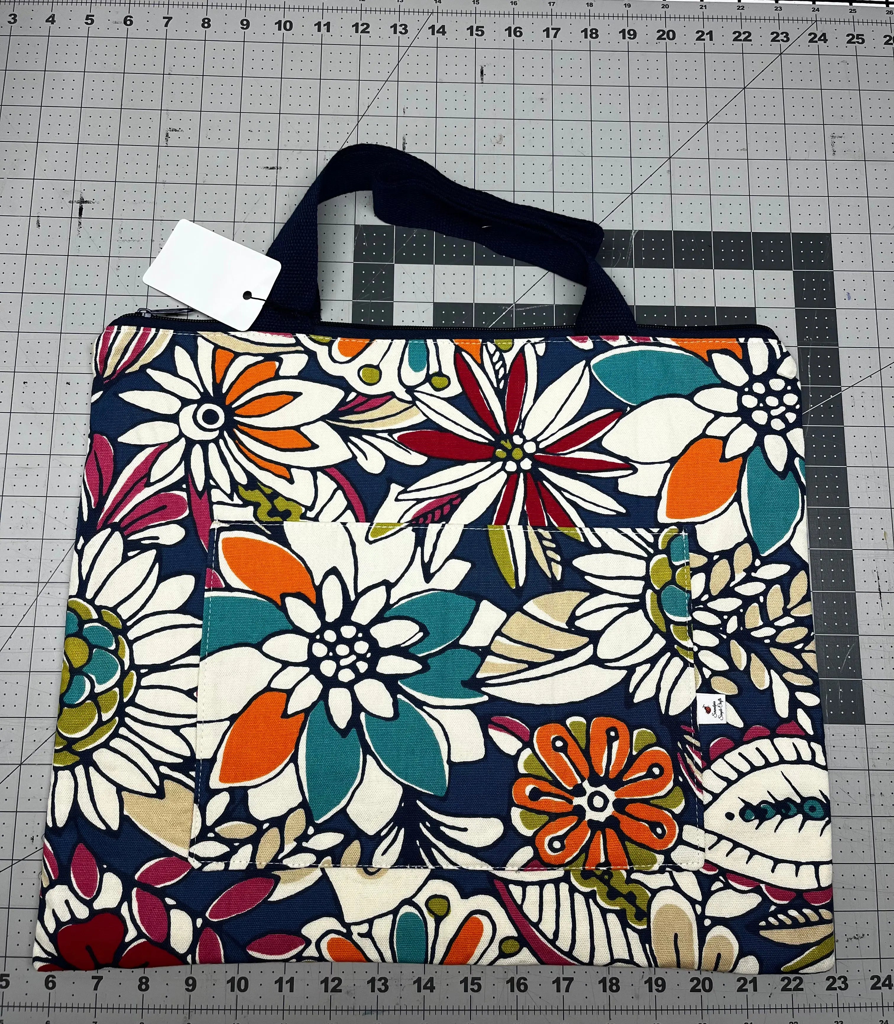 Tropical Flowers Zipped Tote Bag