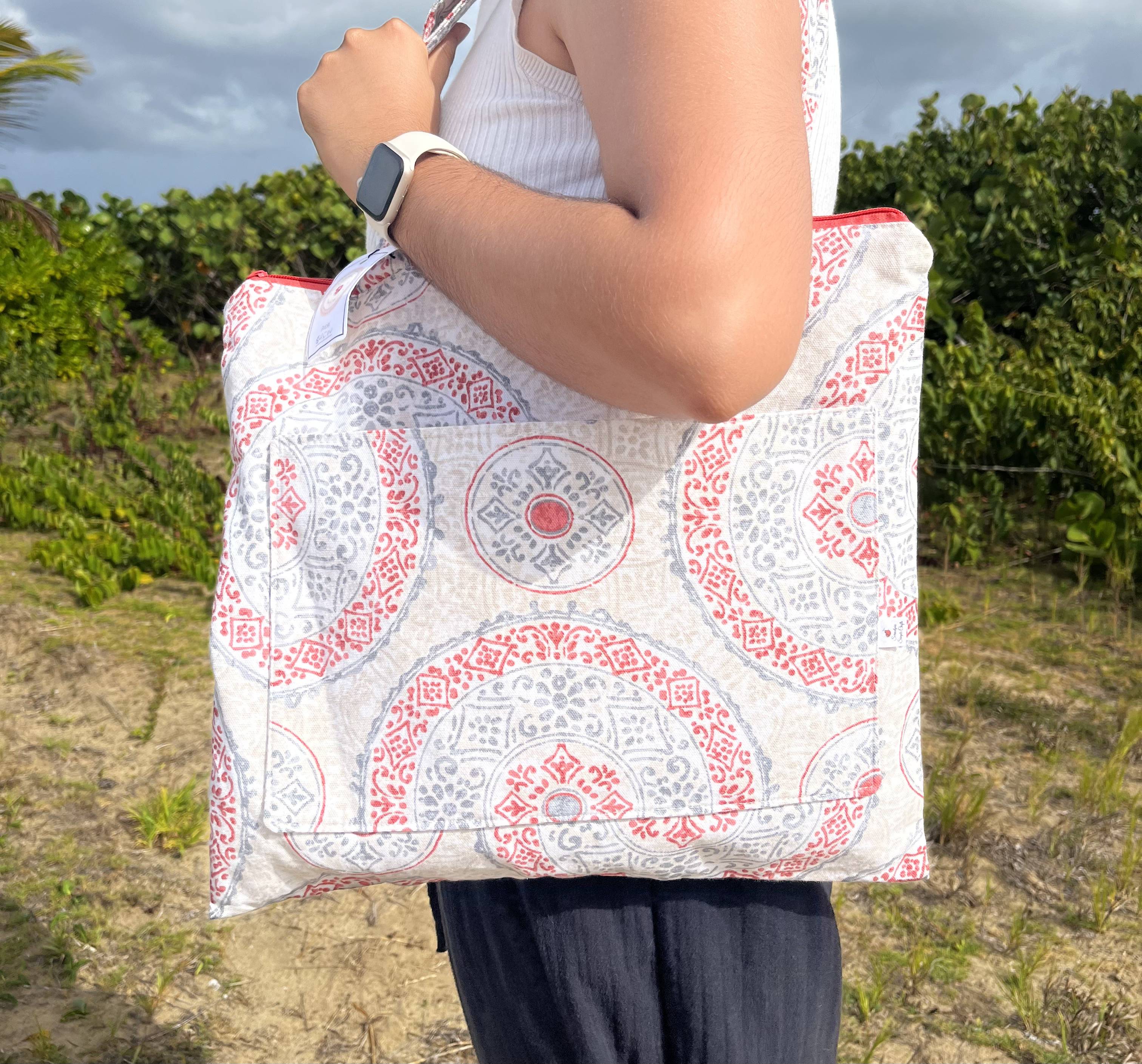 Mandala Zipper Tote Bag