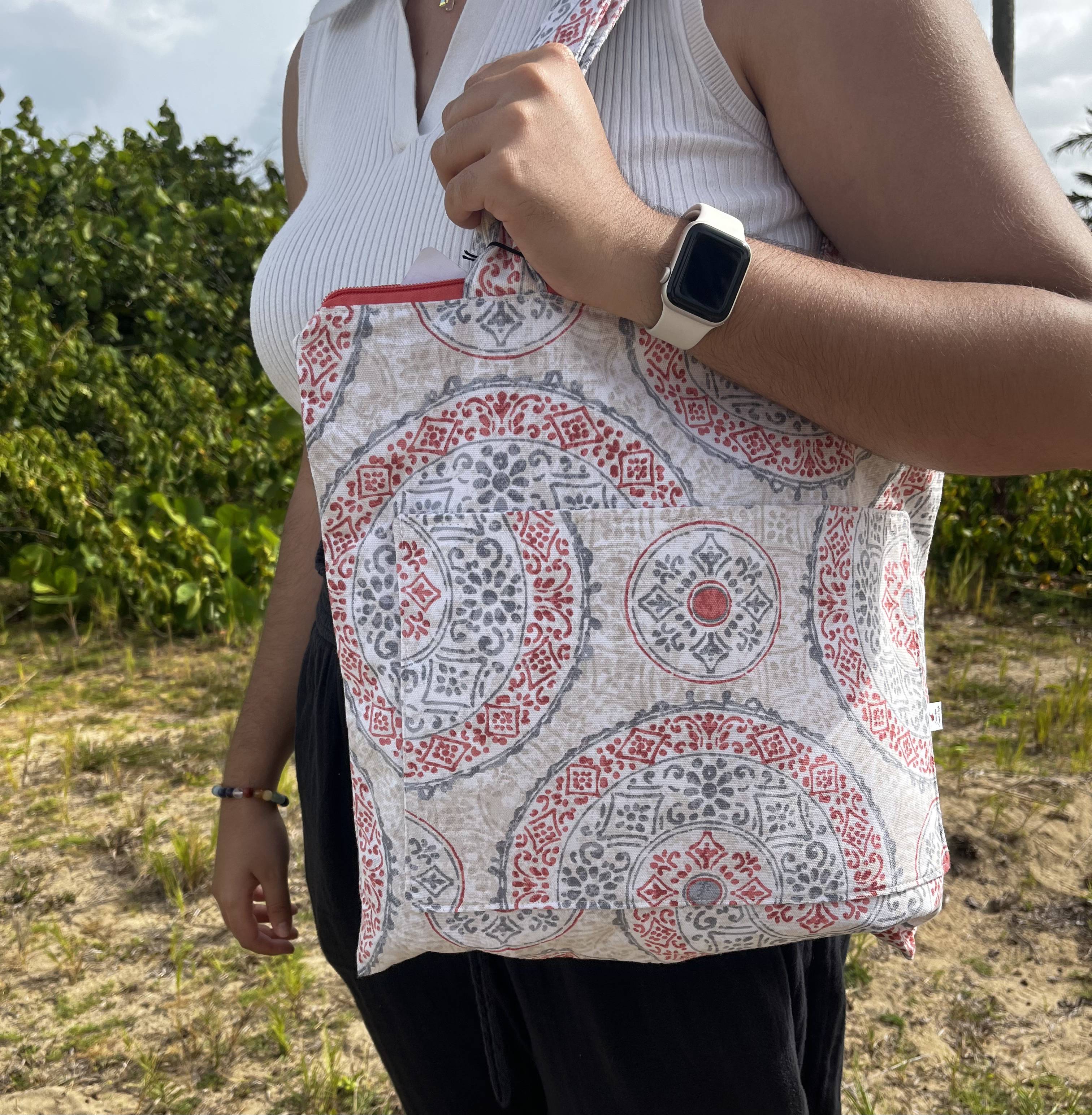 Mandala Zipper Tote Bag