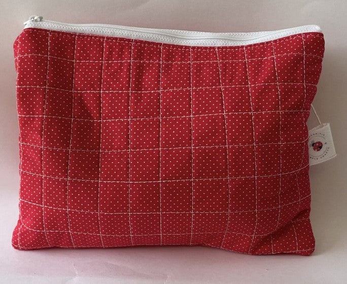 Red Polka and White Dots Pouch