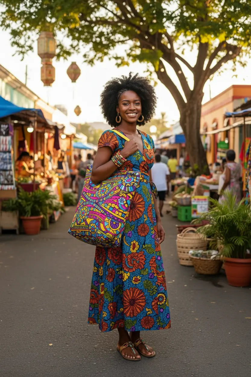 African Print Maxi Tote Bag - Serendipia Simple Crafts