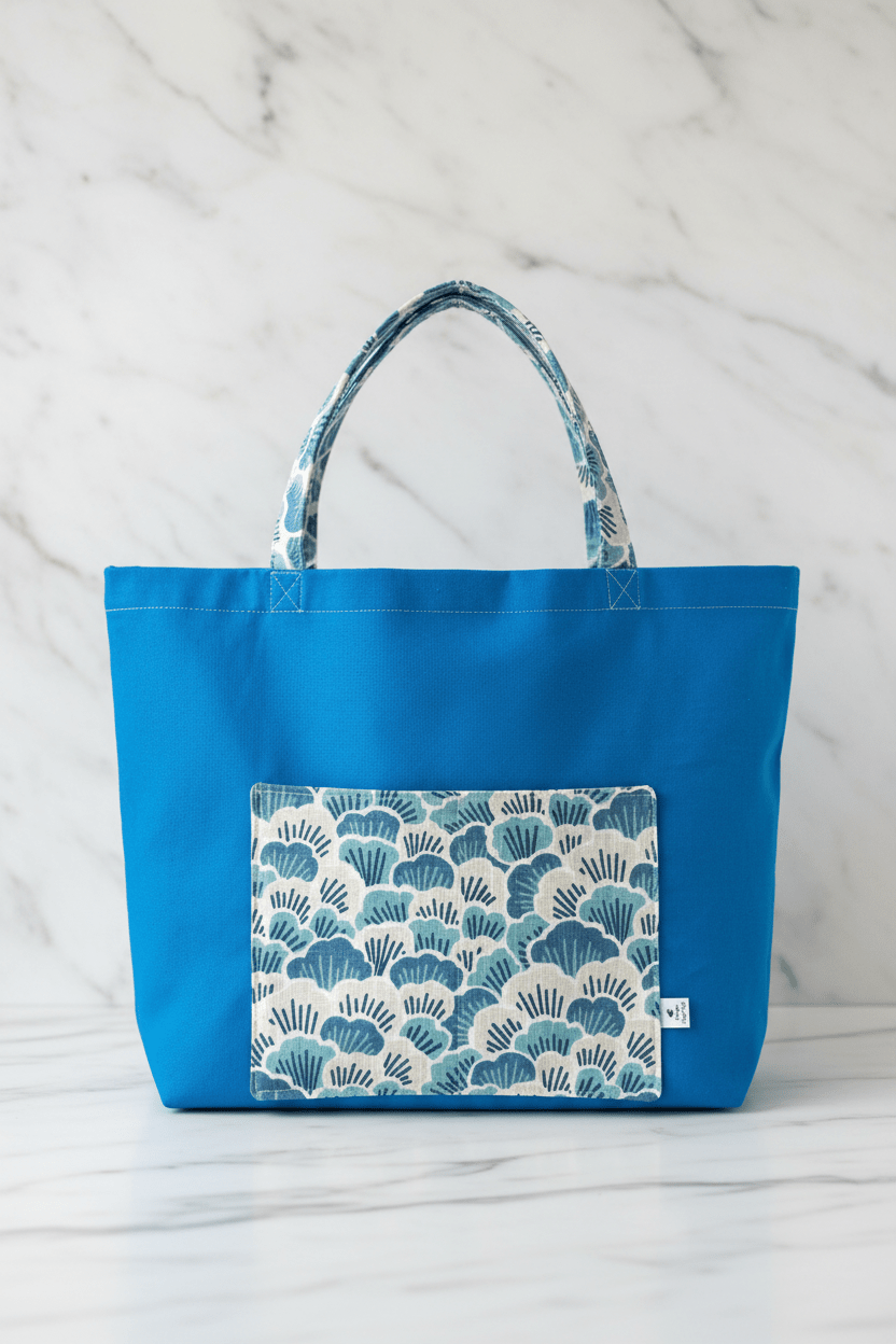 Blue Flower - print Tote Bag - Serendipia Simple Crafts
