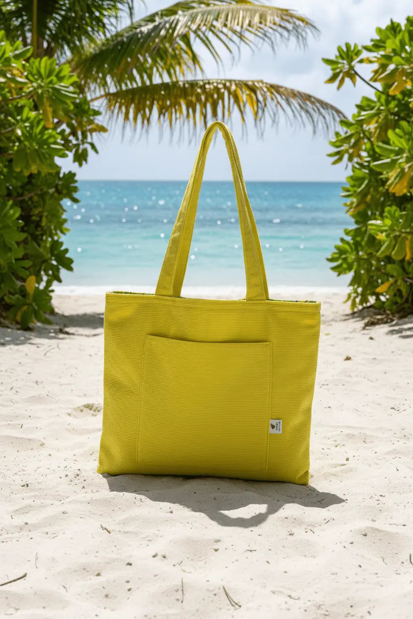 Citrus Squeeze Key Lime Corduroy Tote - Serendipia Simple Crafts