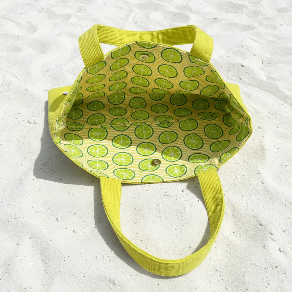 Citrus Squeeze Key Lime Corduroy Tote - Serendipia Simple Crafts