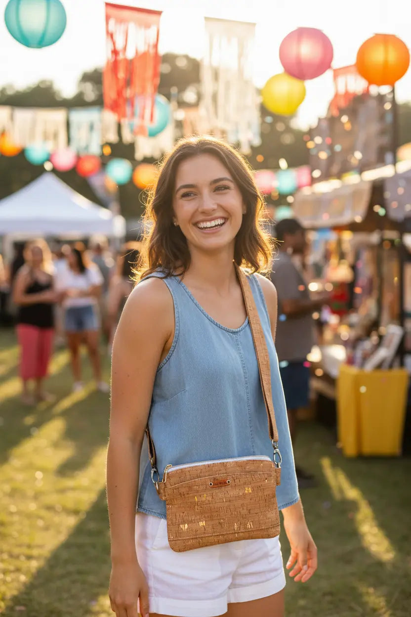 Faux Cork Crossbody Bag - Serendipia Simple Crafts