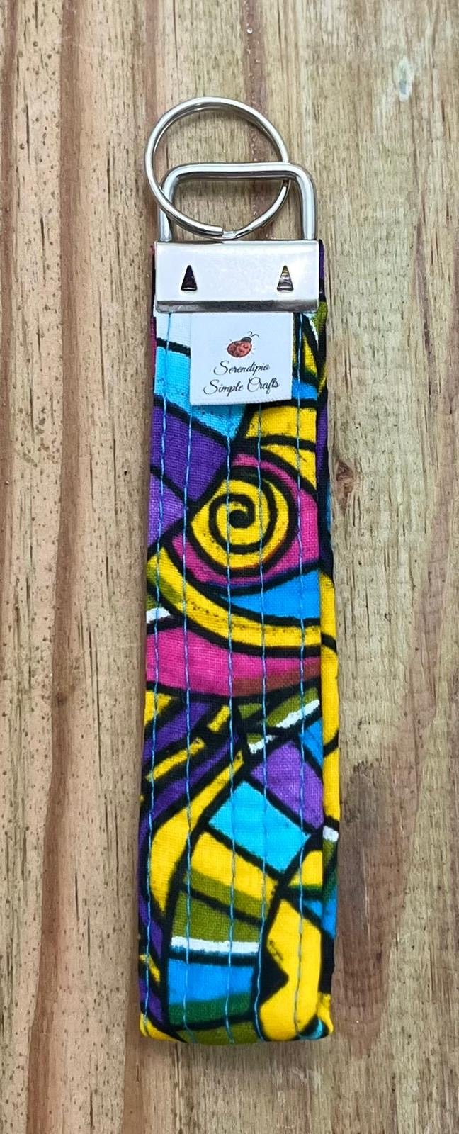 Key Chain Fob - African Print(Multi - colored) - Serendipia Simple Crafts