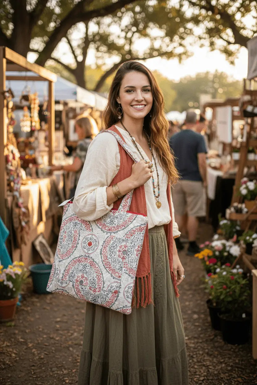 Mandala Zipper Tote Bag - Serendipia Simple Crafts