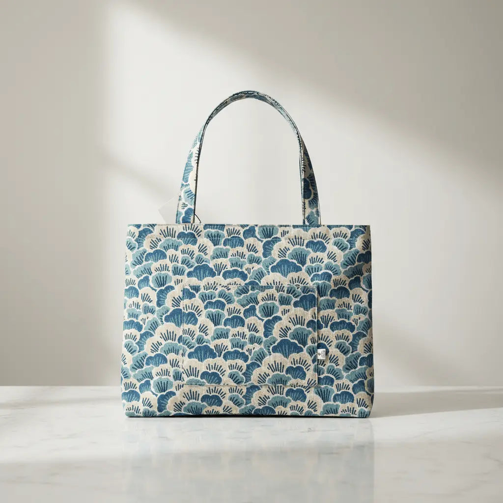 Sky Blue Flower Tote bag - Serendipia Simple Crafts